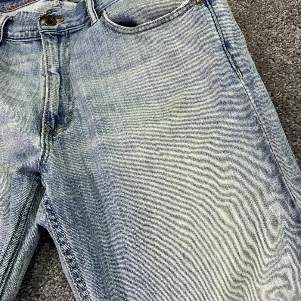 Banana Republic Boot Jeans Mens 34x34 Blue Bootcut Denim Light Wash Distressed
